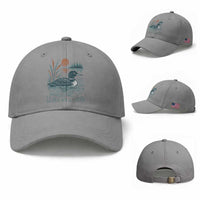 Leave Me A Loon Vintage Lake Bird Baseball Cap Funny Loon Pun Nature Bird Lovers