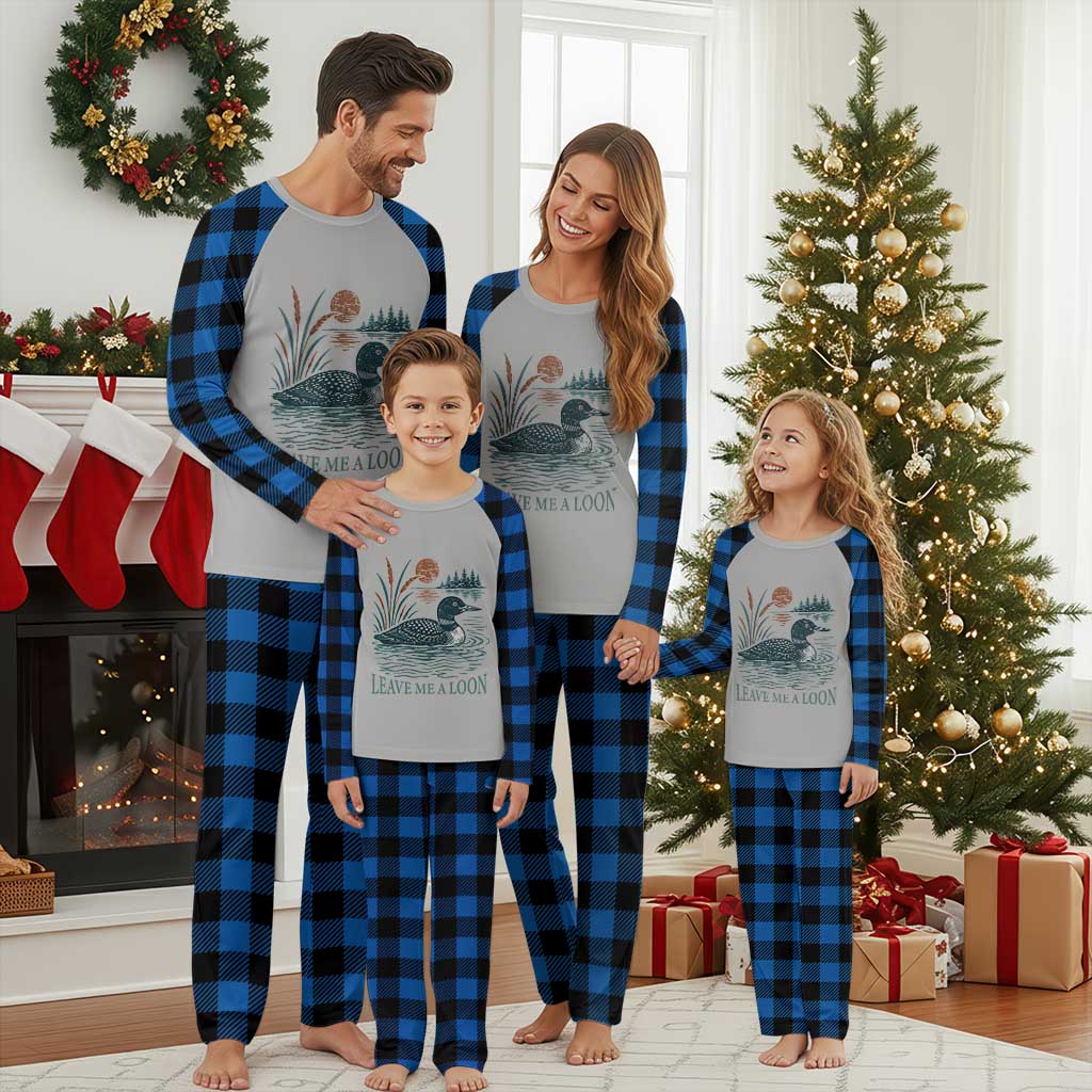 Leave Me A Loon Vintage Lake Bird Plaid Pajama Set Funny Loon Pun Nature Bird Lovers