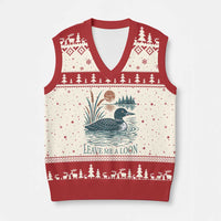 Leave Me A Loon Vintage Lake Bird V-Neck Knit Sweater Vest Funny Loon Pun Nature Bird Lovers