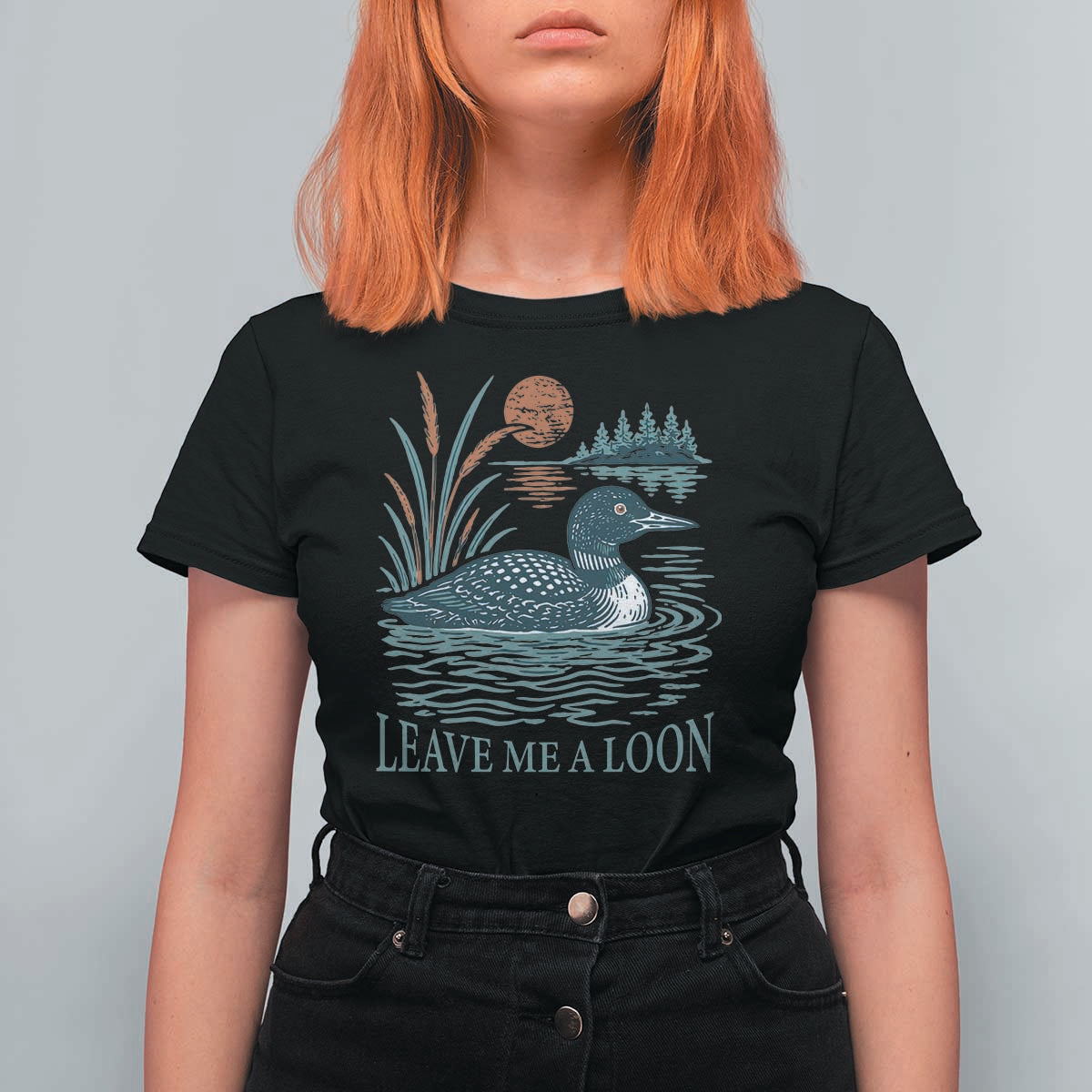 Leave Me A Loon Vintage Lake Bird T Shirt For Women Funny Loon Pun Nature Bird Lovers
