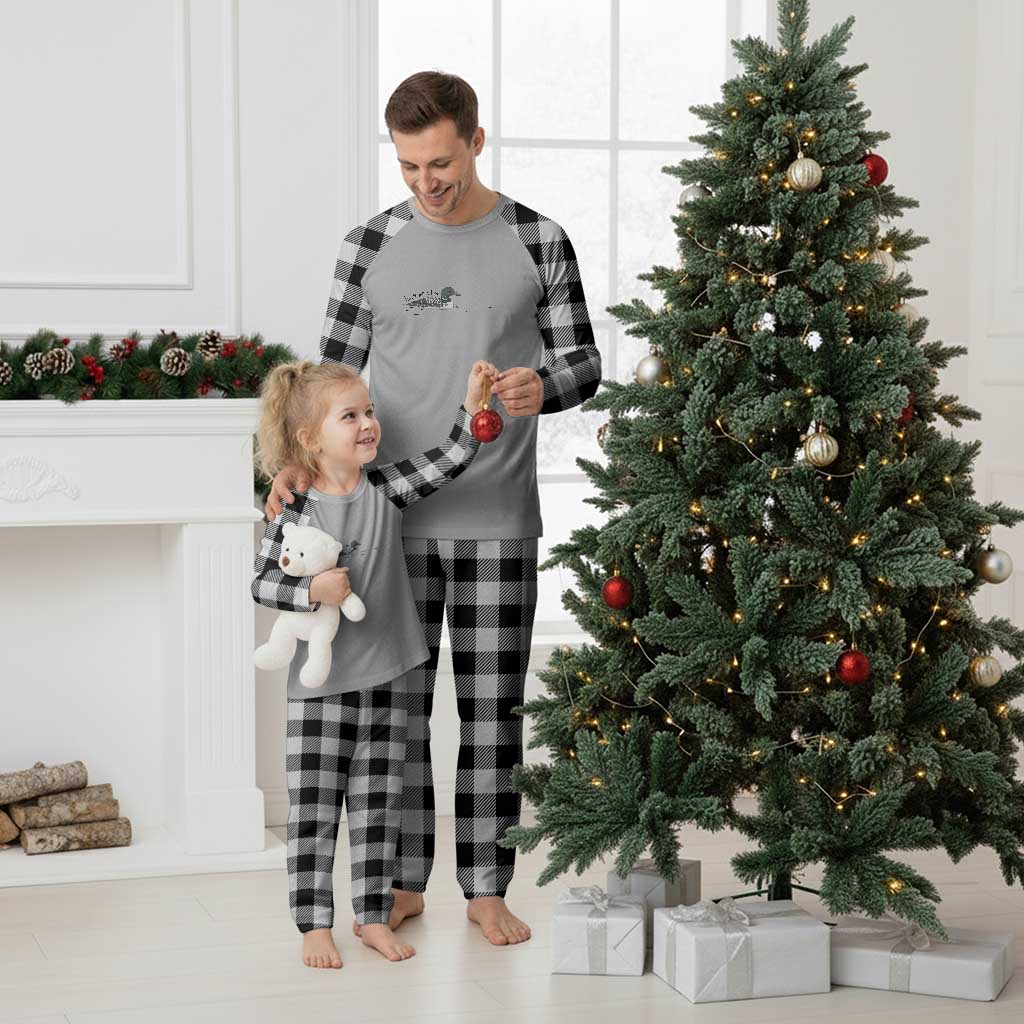 Funny Leave Me A Loon Nature Bird Lovers Plaid Pajama Set
