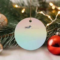 Funny Leave Me A Loon Nature Bird Lovers Ceramic Ornament