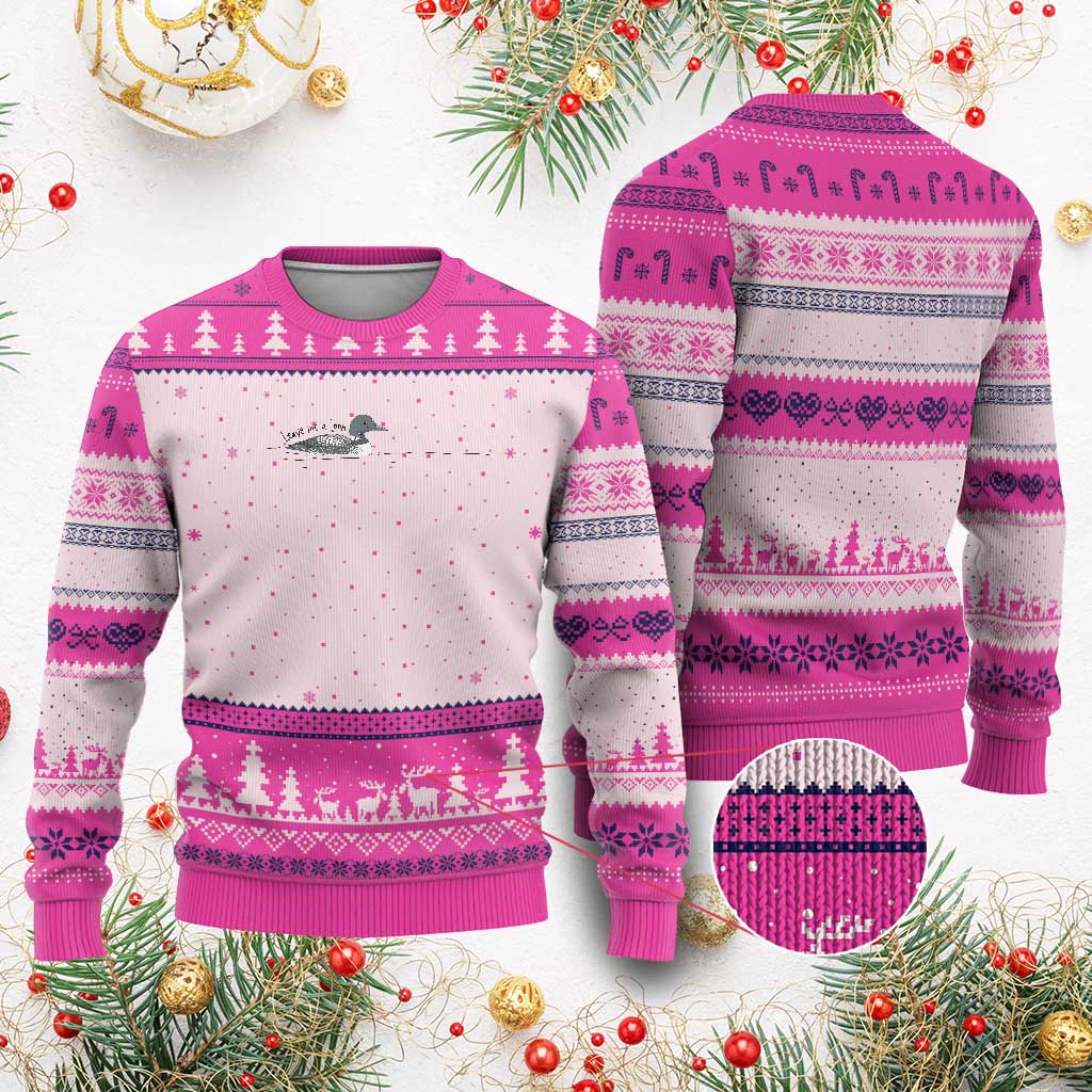 Funny Leave Me A Loon Nature Bird Lovers Ugly Christmas Sweater
