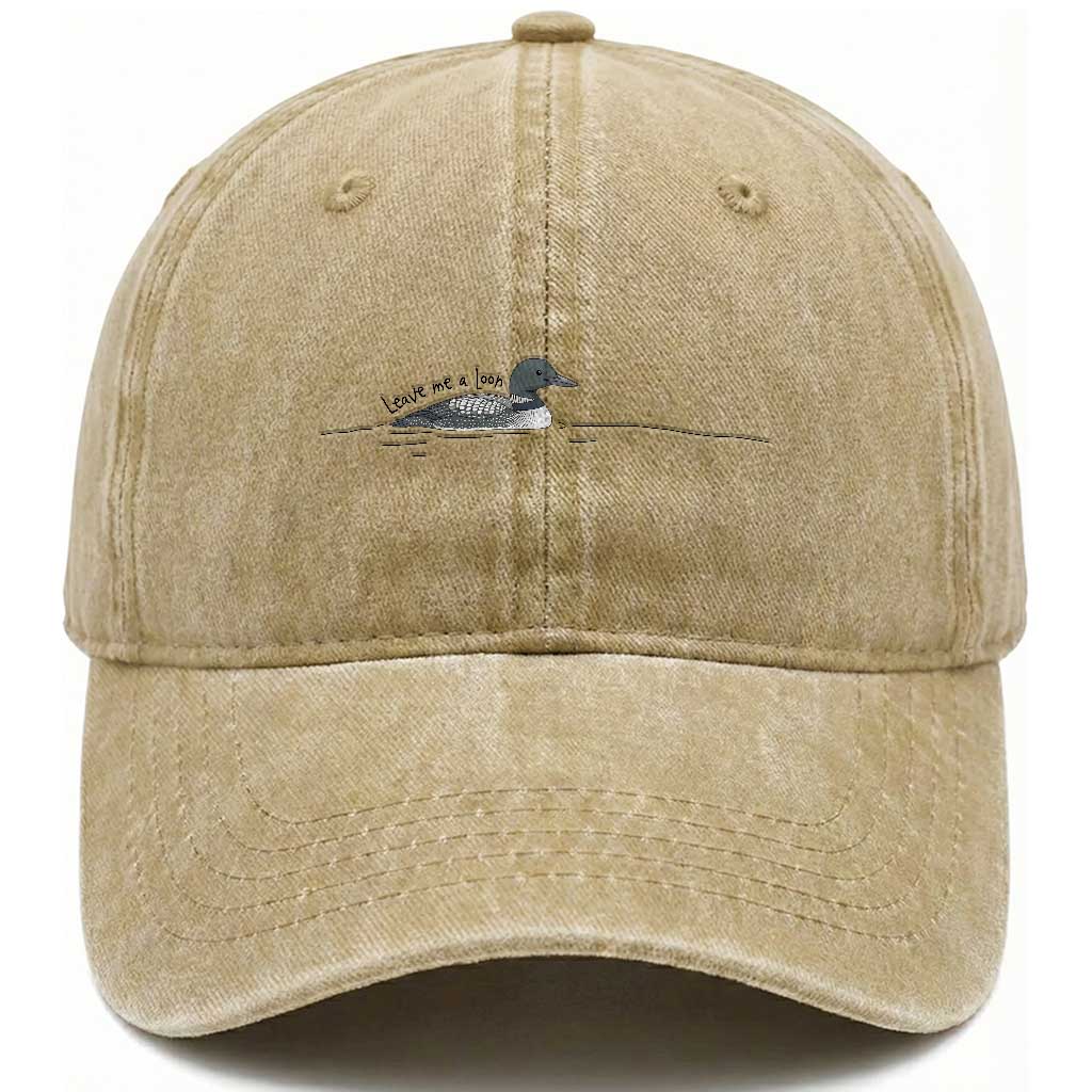 Funny Leave Me A Loon Nature Bird Lovers Washed Cotton Baseball Cap