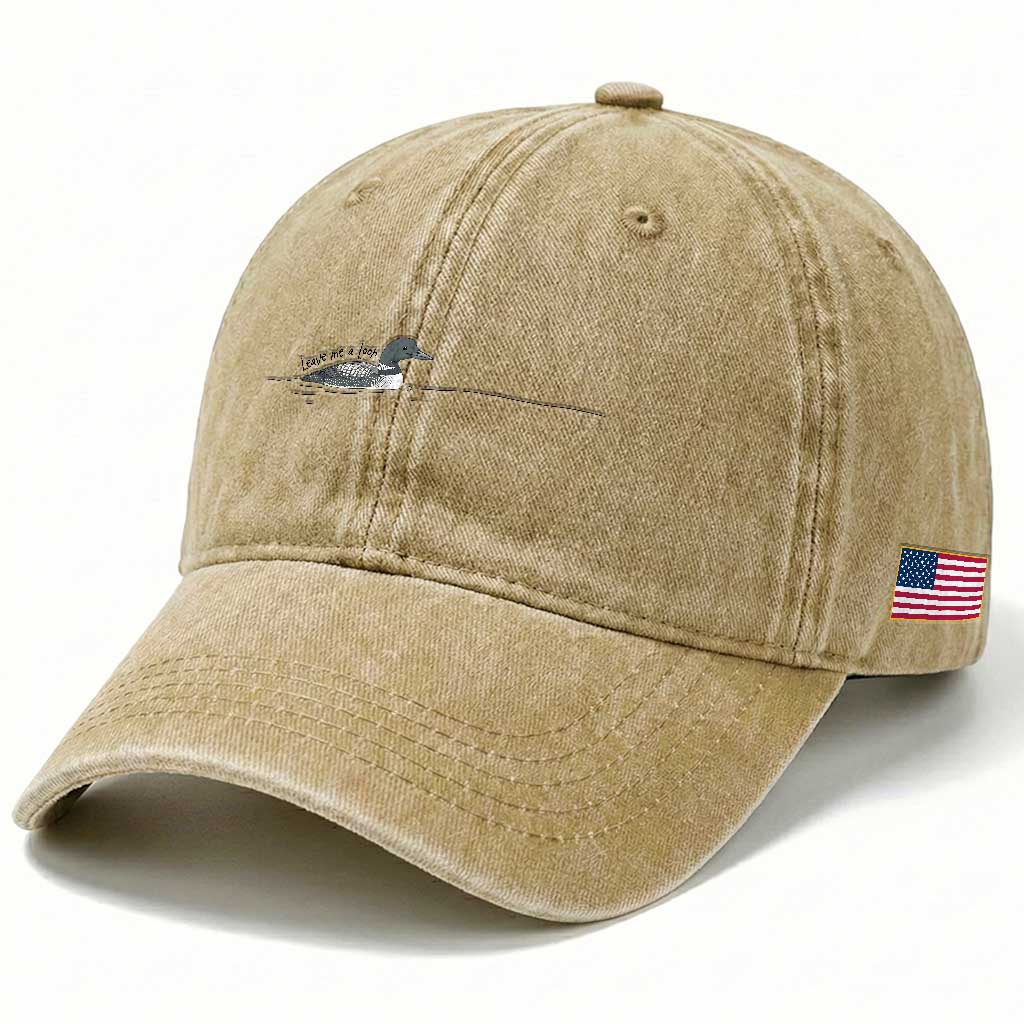 Funny Leave Me A Loon Nature Bird Lovers Washed Cotton Baseball Cap