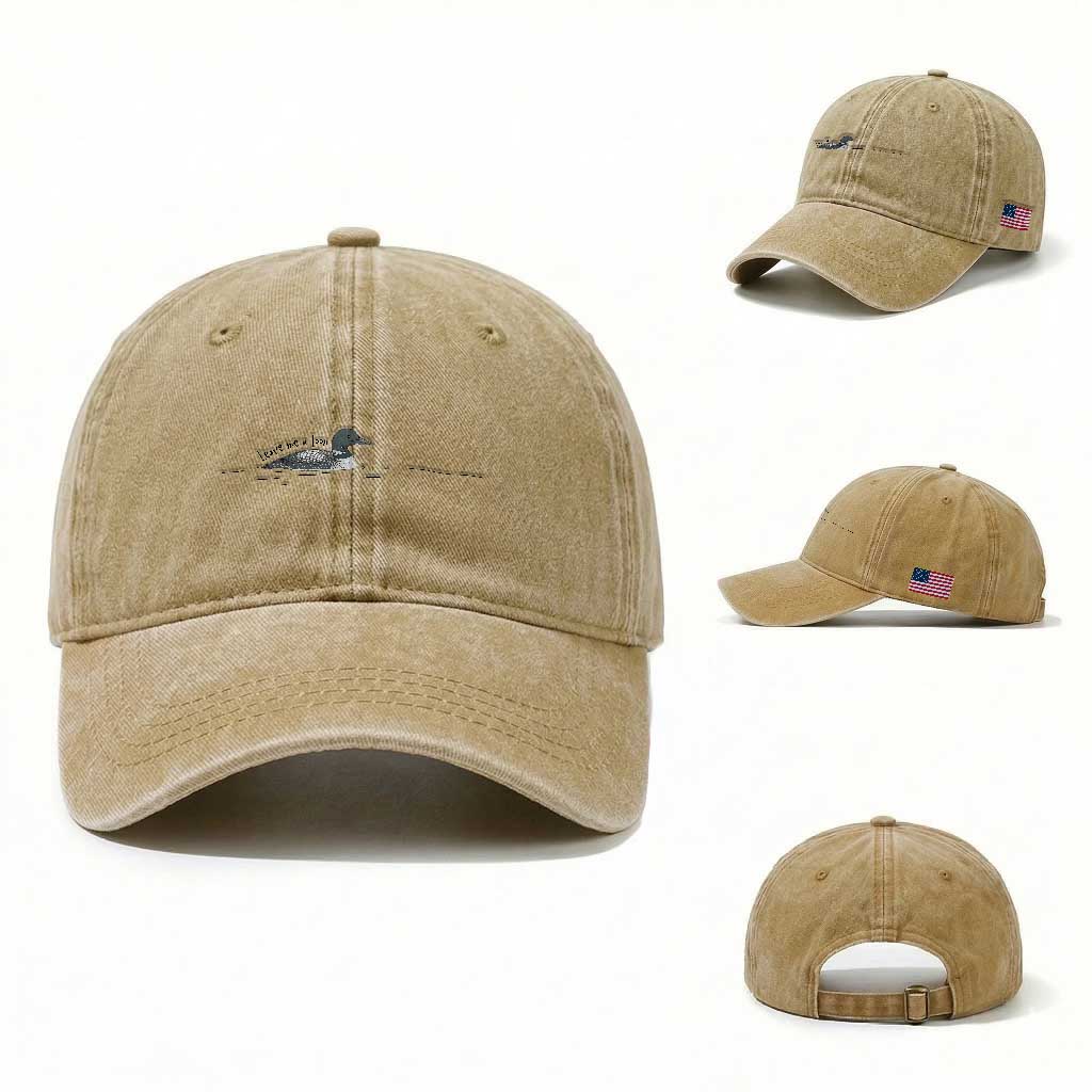 Funny Leave Me A Loon Nature Bird Lovers Washed Cotton Baseball Cap
