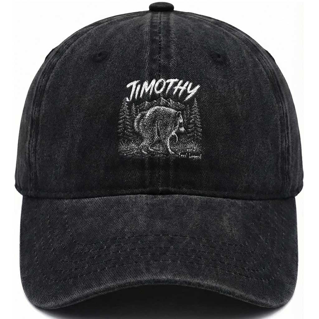 Jimothy Raccoon Seattle Feral Legend Meme Washed Cotton Baseball Cap Cute Trash Panda Viral Animal Lover Gift
