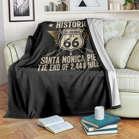 Route Highway 66 Historic California Santa Monica Pier Throw Blanket