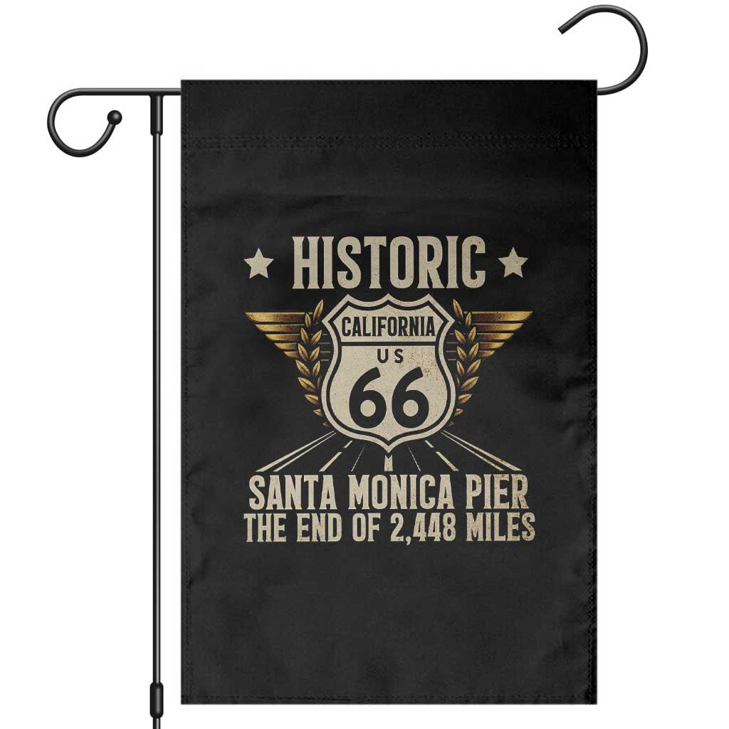 Route Highway 66 Historic California Santa Monica Pier Garden Flag