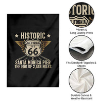 Route Highway 66 Historic California Santa Monica Pier Garden Flag