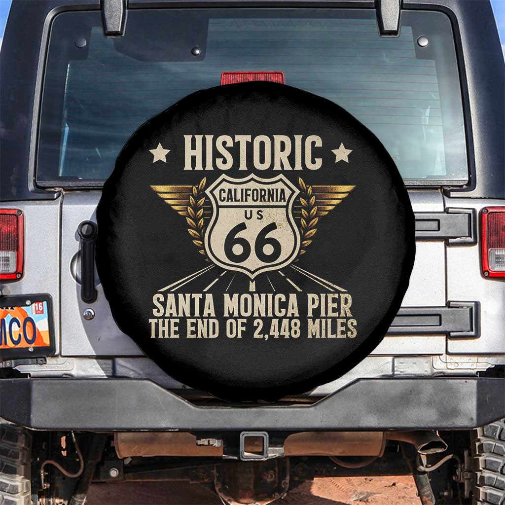 Route Highway 66 Historic California Santa Monica Pier Spare Tire Cover