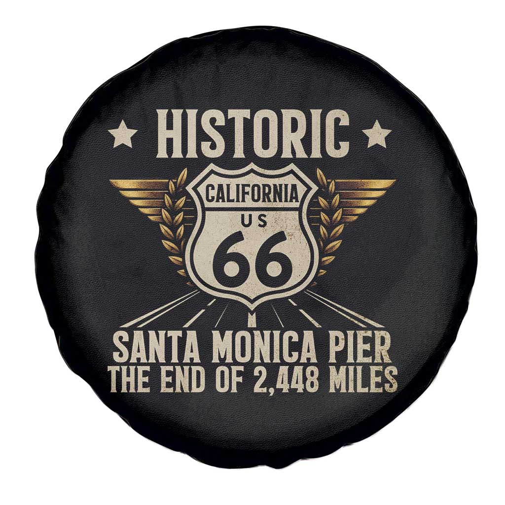 Route Highway 66 Historic California Santa Monica Pier Spare Tire Cover
