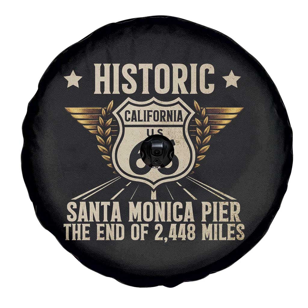 Route Highway 66 Historic California Santa Monica Pier Spare Tire Cover