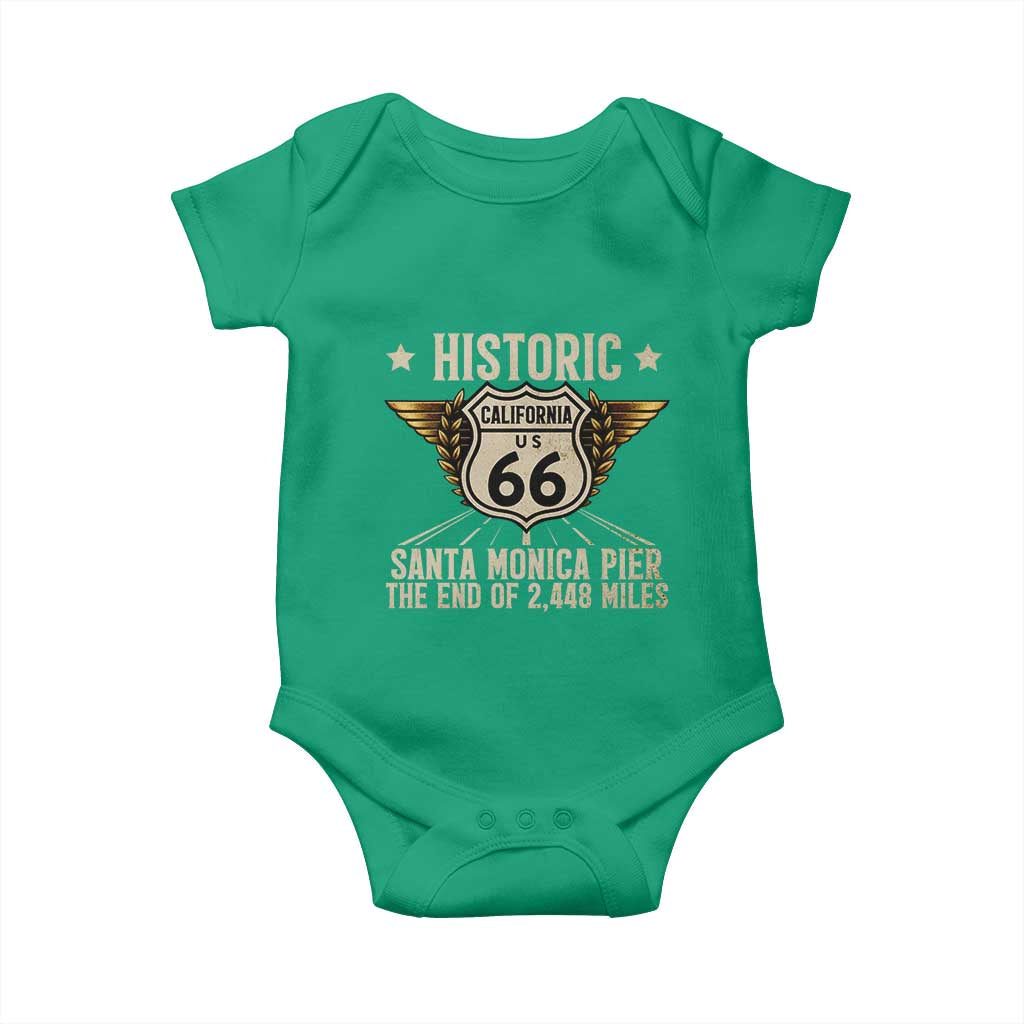 Route Highway 66 Historic California Santa Monica Pier Baby Onesie