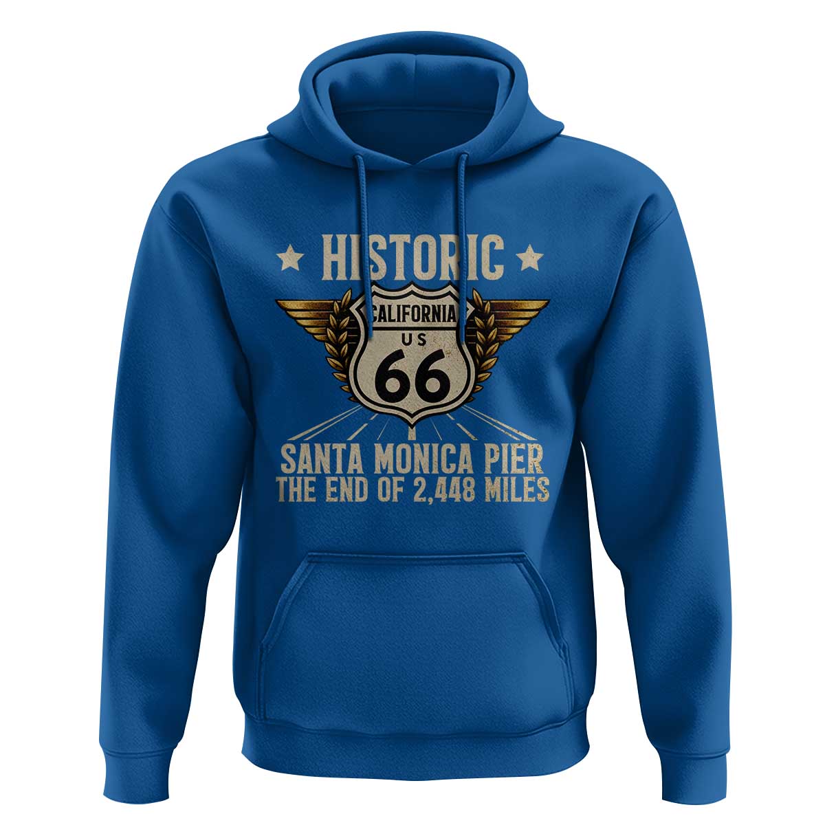 Route Highway 66 Historic California Santa Monica Pier Hoodie