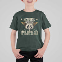 Route Highway 66 Historic California Santa Monica Pier T Shirt For Kid