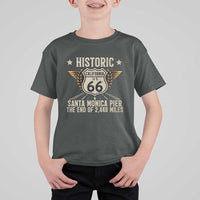 Route Highway 66 Historic California Santa Monica Pier T Shirt For Kid