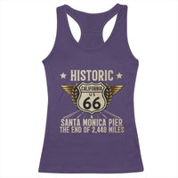 Route Highway 66 Historic California Santa Monica Pier Racerback Tank Top