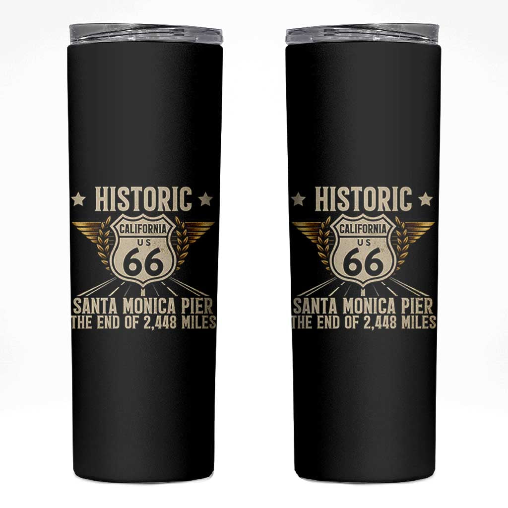 Route Highway 66 Historic California Santa Monica Pier Skinny Tumbler