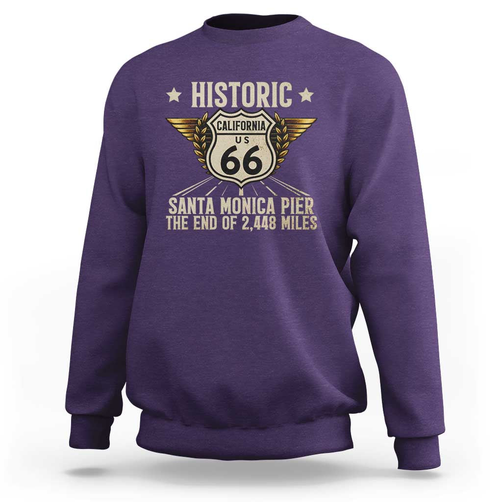 Route Highway 66 Historic California Santa Monica Pier Sweatshirt