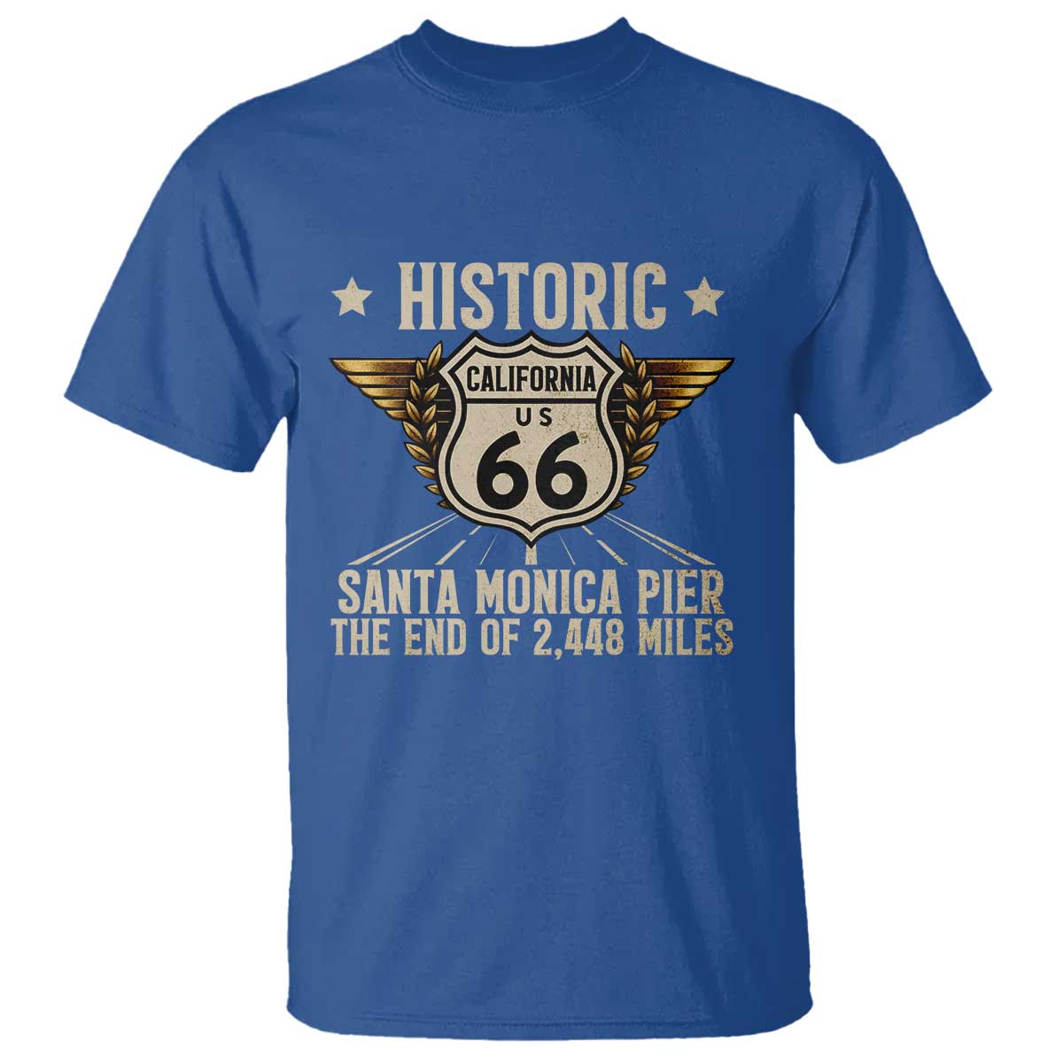 Route Highway 66 Historic California Santa Monica Pier T Shirt