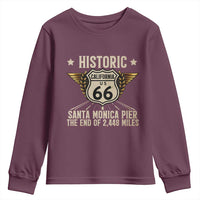 Route Highway 66 Historic California Santa Monica Pier Youth Sweatshirt