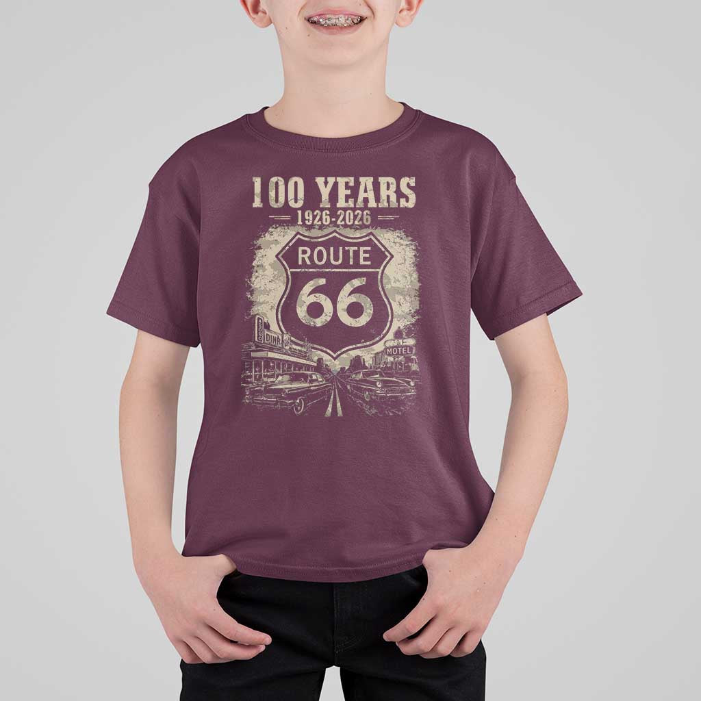 Route Highway 66 100 Year Centennial Anniversary Souvenir T Shirt For Kid