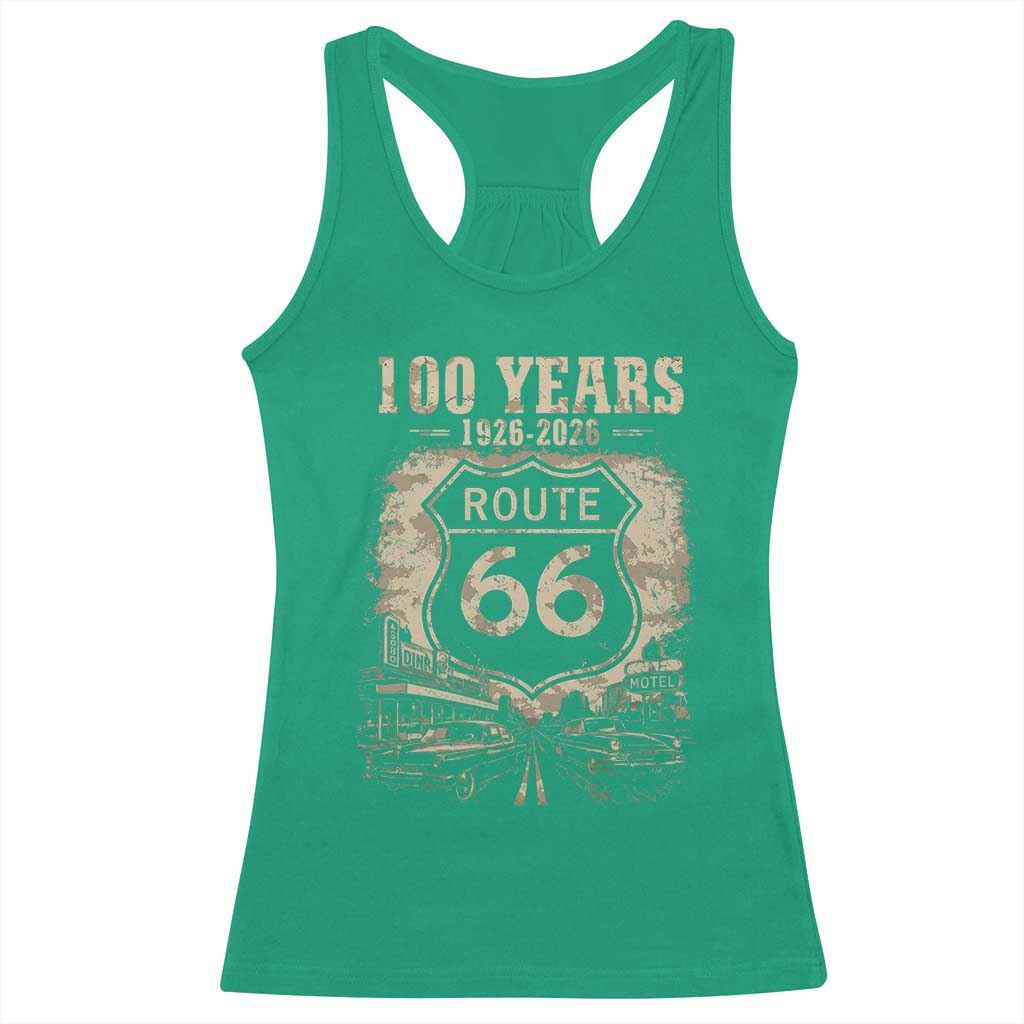 Route Highway 66 100 Year Centennial Anniversary Souvenir Racerback Tank Top