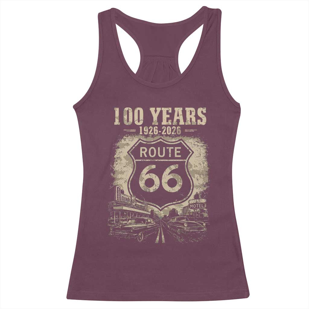 Route Highway 66 100 Year Centennial Anniversary Souvenir Racerback Tank Top
