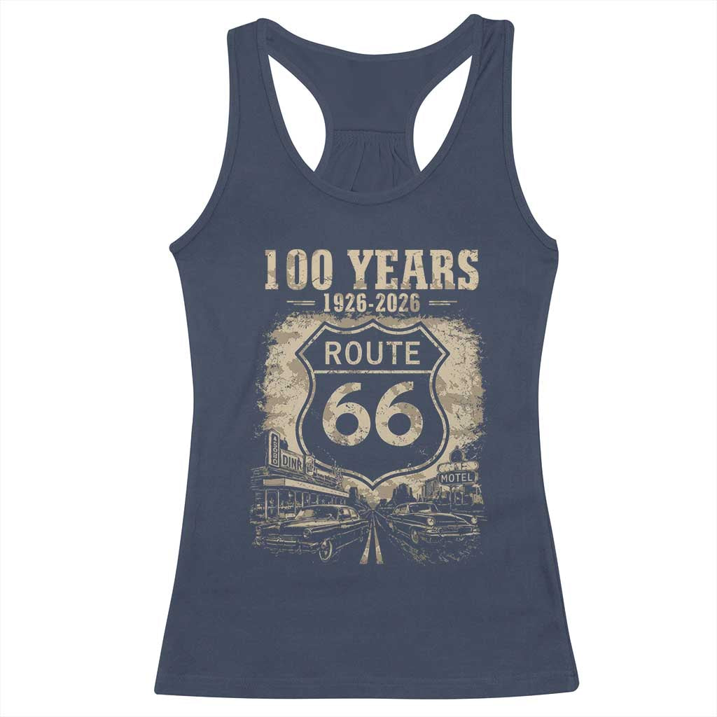 Route Highway 66 100 Year Centennial Anniversary Souvenir Racerback Tank Top