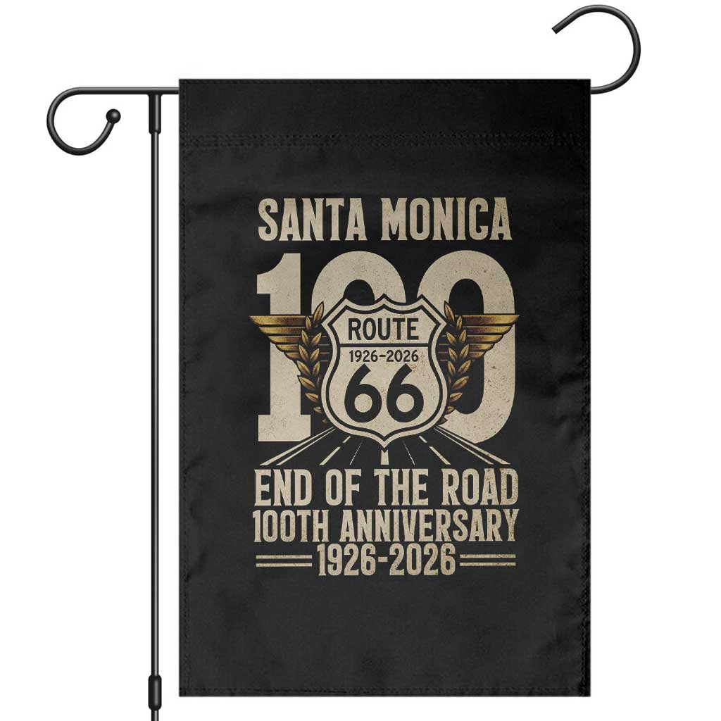 Route Highway 66 100 Year Centennial Anniversary Souvenir Garden Flag Santa Monica End of the Road