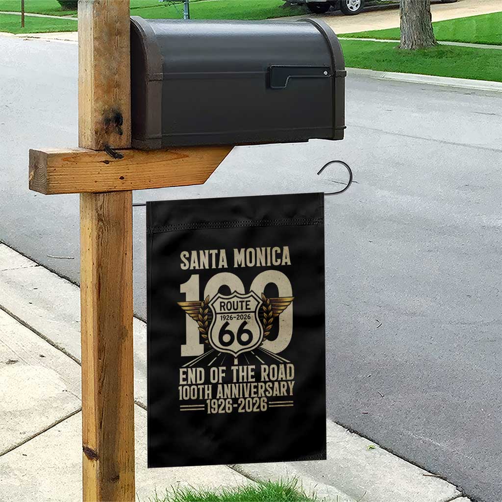 Route Highway 66 100 Year Centennial Anniversary Souvenir Garden Flag Santa Monica End of the Road