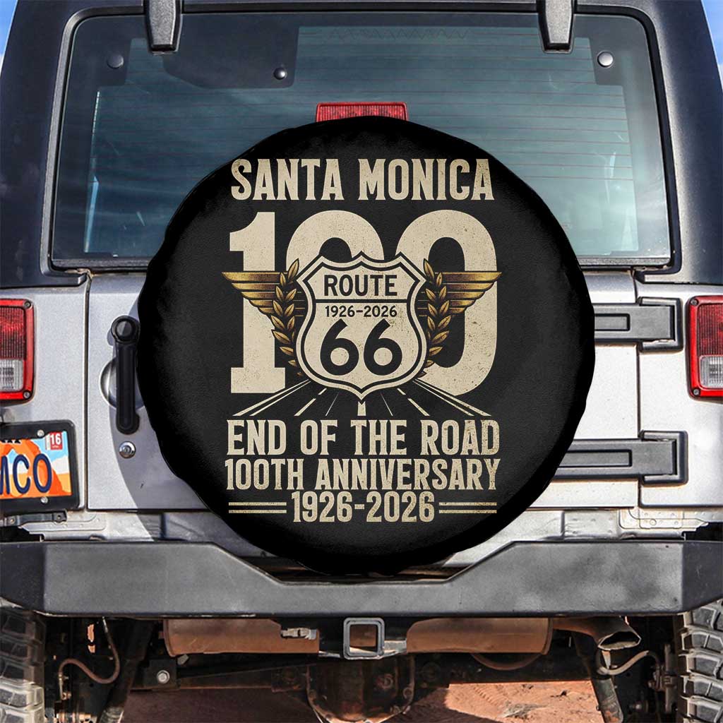 Route Highway 66 100 Year Centennial Anniversary Souvenir Spare Tire Cover Santa Monica End of the Road