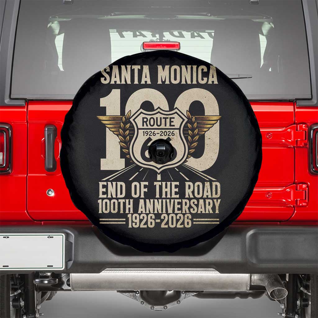 Route Highway 66 100 Year Centennial Anniversary Souvenir Spare Tire Cover Santa Monica End of the Road