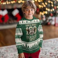 Route Highway 66 100 Year Centennial Anniversary Souvenir Ugly Christmas Sweater Santa Monica End of the Road