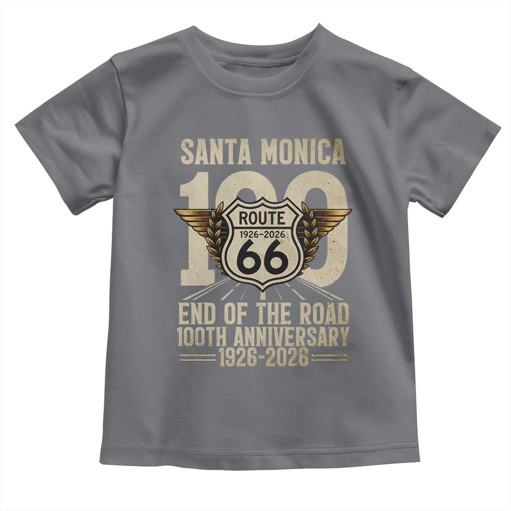 Route Highway 66 100 Year Centennial Anniversary Souvenir Toddler T Shirt Santa Monica End of the Road