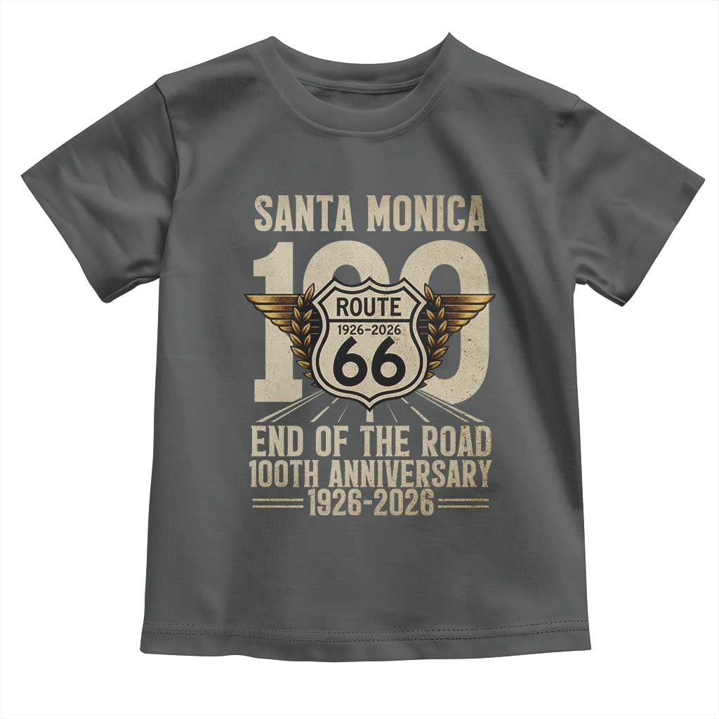 Route Highway 66 100 Year Centennial Anniversary Souvenir Toddler T Shirt Santa Monica End of the Road