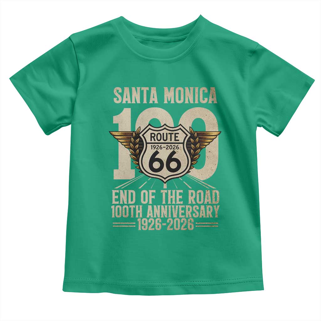 Route Highway 66 100 Year Centennial Anniversary Souvenir Toddler T Shirt Santa Monica End of the Road