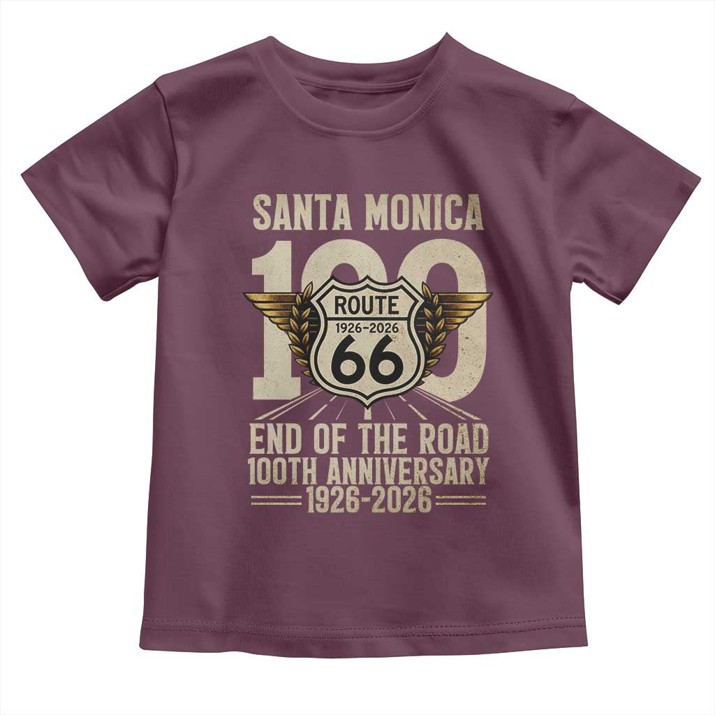 Route Highway 66 100 Year Centennial Anniversary Souvenir Toddler T Shirt Santa Monica End of the Road