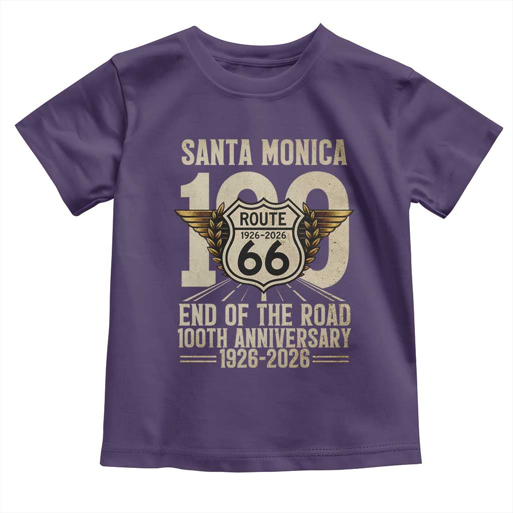 Route Highway 66 100 Year Centennial Anniversary Souvenir Toddler T Shirt Santa Monica End of the Road