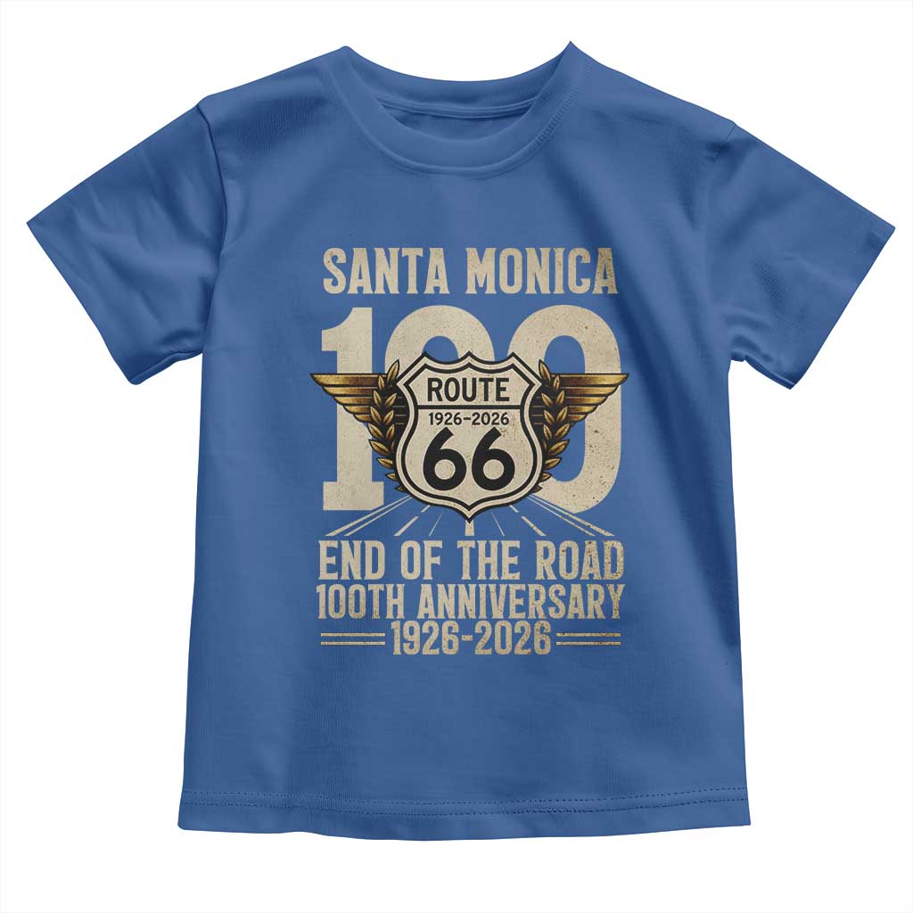 Route Highway 66 100 Year Centennial Anniversary Souvenir Toddler T Shirt Santa Monica End of the Road