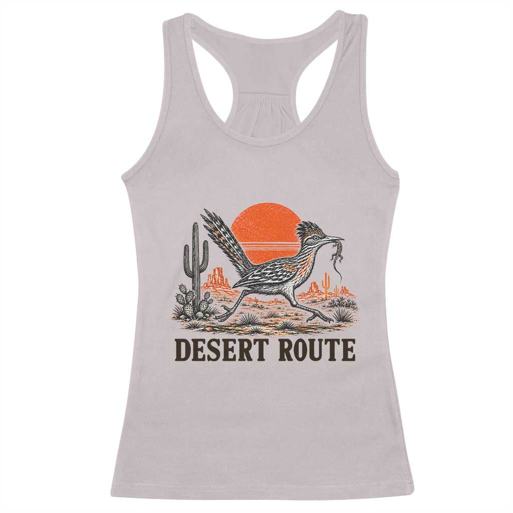 Arizona Roadrunner Bird Desert Landscape Cactus Racerback Tank Top