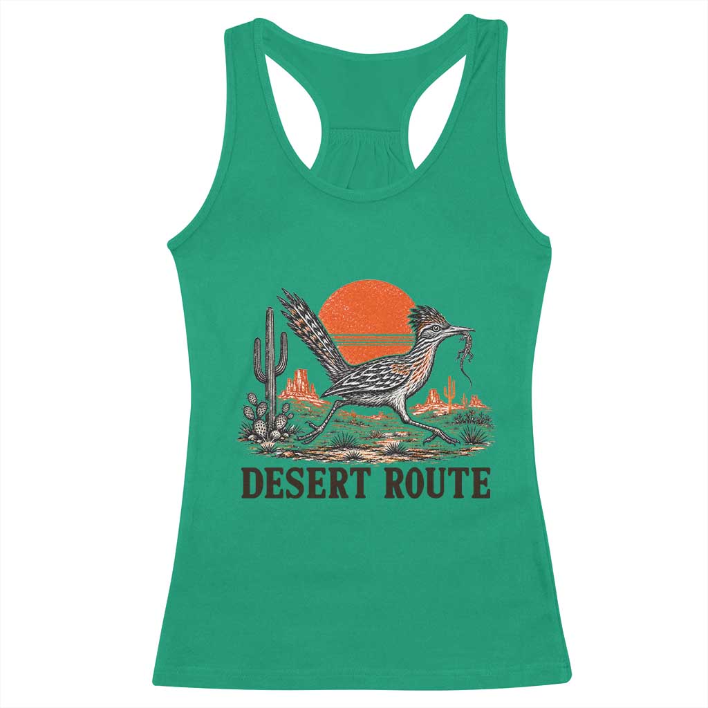 Arizona Roadrunner Bird Desert Landscape Cactus Racerback Tank Top
