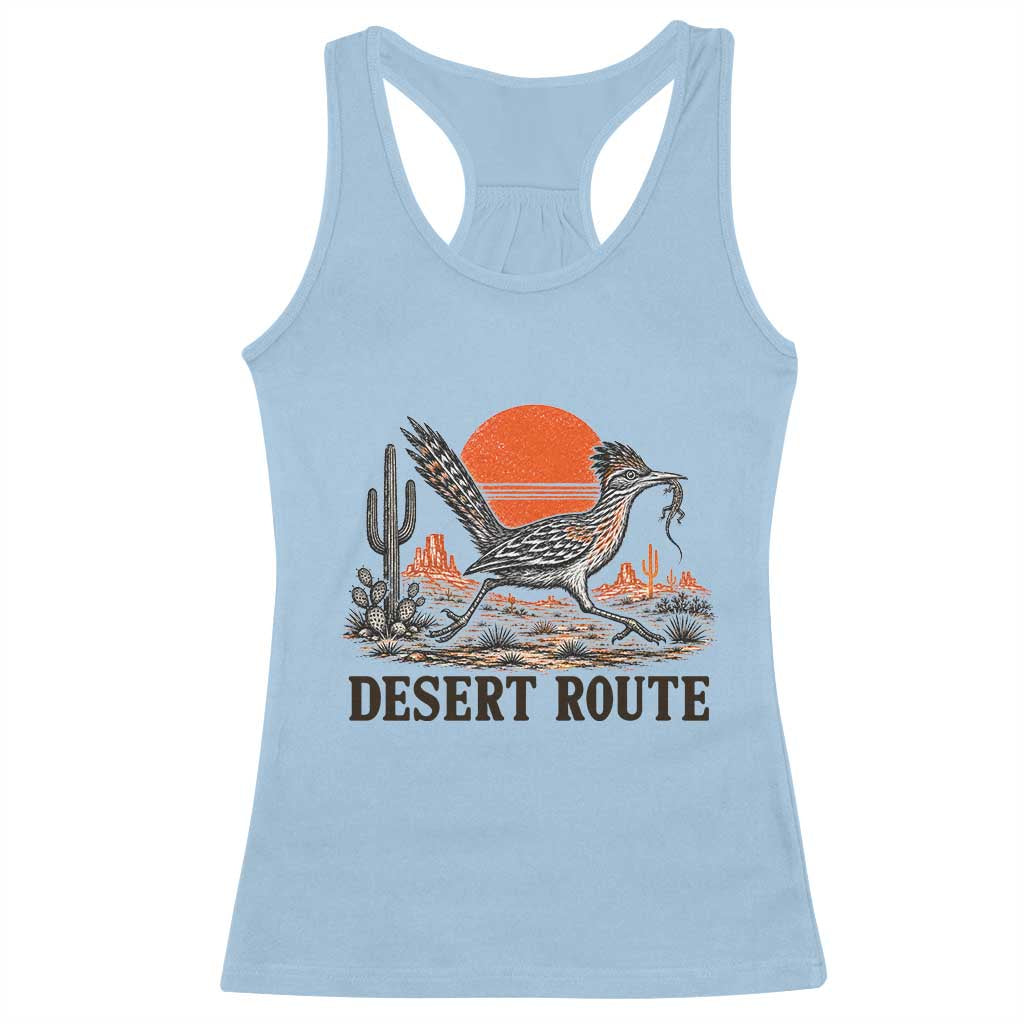 Arizona Roadrunner Bird Desert Landscape Cactus Racerback Tank Top