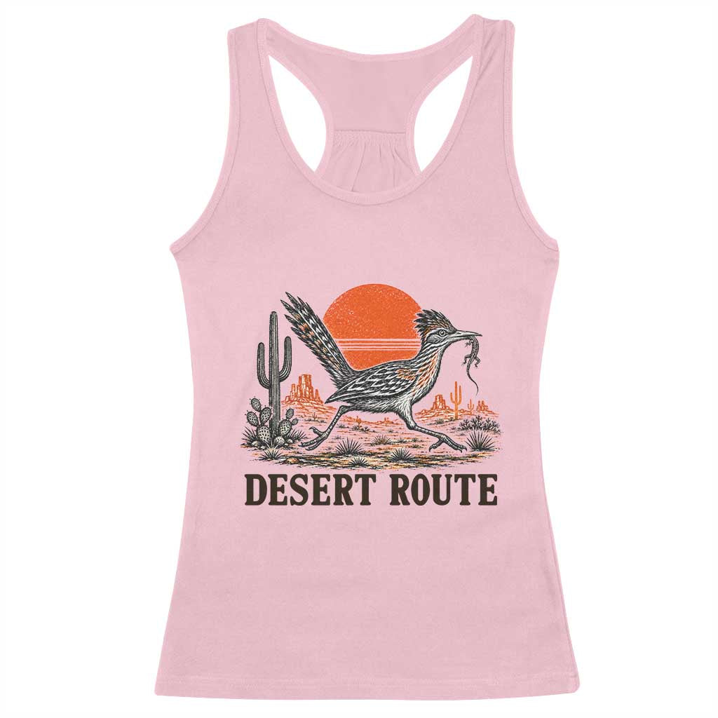 Arizona Roadrunner Bird Desert Landscape Cactus Racerback Tank Top