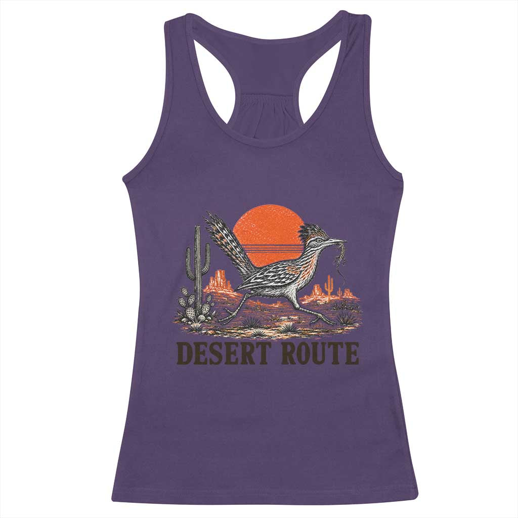 Arizona Roadrunner Bird Desert Landscape Cactus Racerback Tank Top