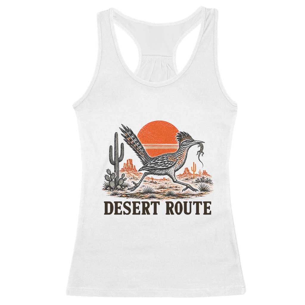 Arizona Roadrunner Bird Desert Landscape Cactus Racerback Tank Top