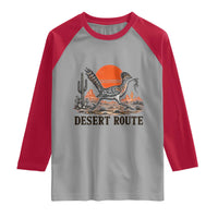 Arizona Roadrunner Bird Desert Landscape Cactus Raglan Shirt