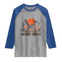 Arizona Roadrunner Bird Desert Landscape Cactus Raglan Shirt