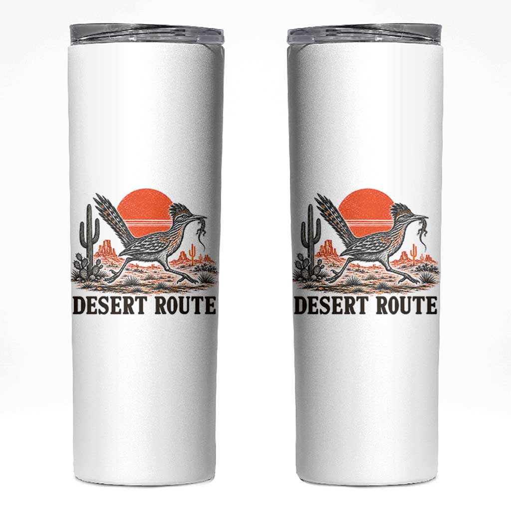 Arizona Roadrunner Bird Desert Landscape Cactus Skinny Tumbler